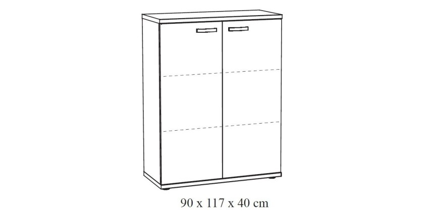 Ensemble de 7 meubles de bureau professionnel coloris chêne clair collection YUKON.
