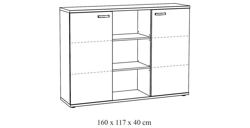 Ensemble de 7 meubles de bureau professionnel coloris chêne clair collection YUKON.