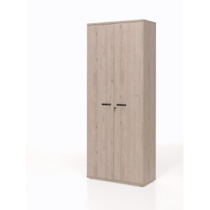 Ensemble de 7 meubles de bureau professionnel coloris chêne clair collection YUKON. Pieds métalliques