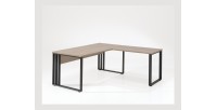 Ensemble de 7 meubles de bureau professionnel coloris chêne clair collection YUKON. Pieds métalliques