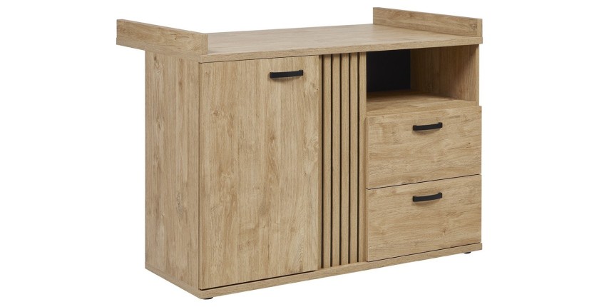 Commode bébé robuste avec table à langer intégrée coloris chêne doré collection TOMMY.