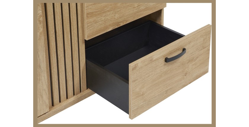 Commode bébé robuste avec table à langer intégrée coloris chêne doré collection TOMMY.