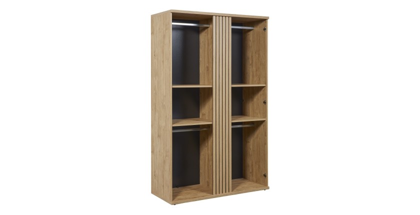 Armoire robuste pour chambre d'enfant 2 portes collection TOMMY  coloris chêne doré.
