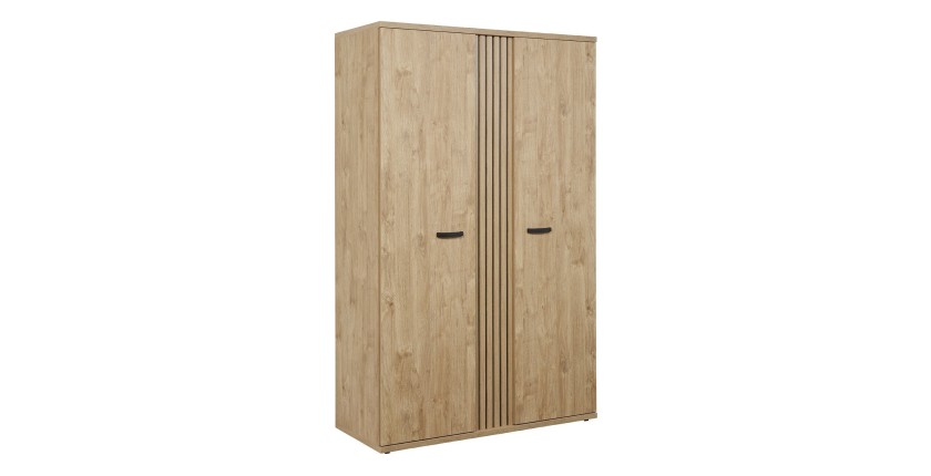 Armoire robuste pour chambre d'enfant 2 portes collection TOMMY  coloris chêne doré.