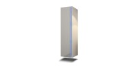 Colonne de salle de bain suspendu, collection BIRD, coloris Blanc mat et Blanc brillant, idéal pour une salle de bain moderne.