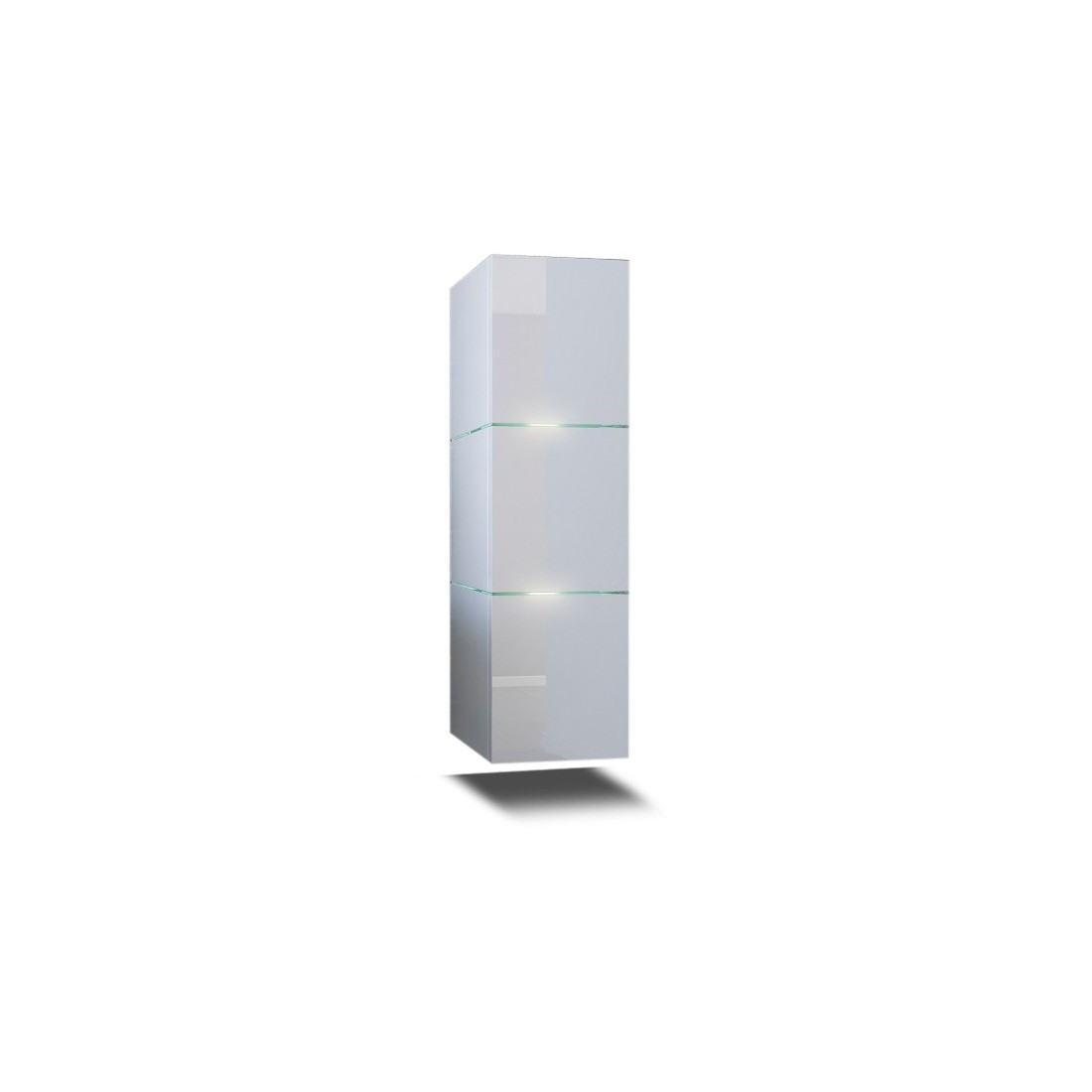 Colonne de salle de bain suspendu, collection OWL, coloris blanc mat et blanc brillant, idéal pour une salle de bain moderne et