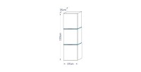 Colonne de salle de bain suspendu, collection OWL, coloris blanc mat et blanc brillant, idéal pour une salle de bain moderne et