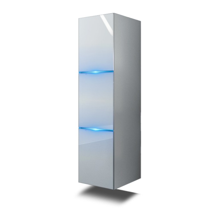 Colonne de salle de bain suspendu, collection RAVEN, coloris blanc mat et blanc brillant, idéal pour une salle de bain design