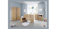 Chambre bébé ou enfant TOMMY, lit 60x120 évolutif en 90x200, armoire, commode à langer et chevet