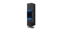 Colonne de salle de bain suspendu, collection RAVEN, coloris noir mat et noir brillant