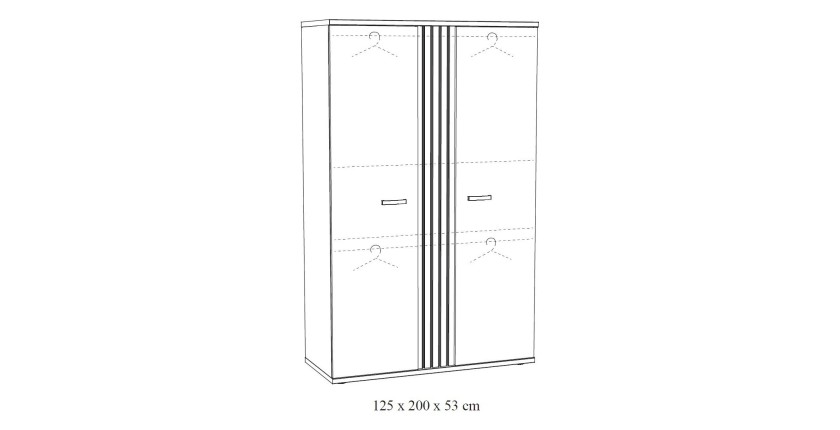 Chambre bébé ou enfant TOMMY, lit 60x120 évolutif en 90x200, armoire, commode à langer et chevet