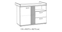 Chambre bébé ou enfant TOMMY, lit 60x120 évolutif en 90x200, armoire, commode à langer et chevet