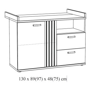 Chambre bébé ou enfant TOMMY, lit 60x120 évolutif en 90x200, armoire, commode à langer et chevet