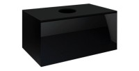 Meuble sous vasque suspendu collection OWL, coloris noir mat et noir brillant, idéal pour une salle de bain design