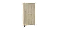Armoire robuste pour chambre d'enfant 2 portes collection DANAÉ coloris chêne clair.