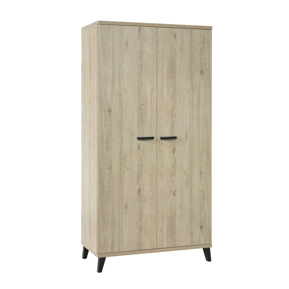 Armoire robuste pour chambre d'enfant 2 portes collection DANAÉ coloris chêne clair.