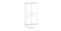 Armoire robuste pour chambre d'enfant 2 portes collection DANAÉ coloris chêne clair.
