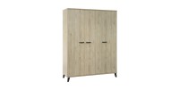 Armoire robuste pour chambre d'enfant 3 portes collection DANAÉ coloris chêne clair.