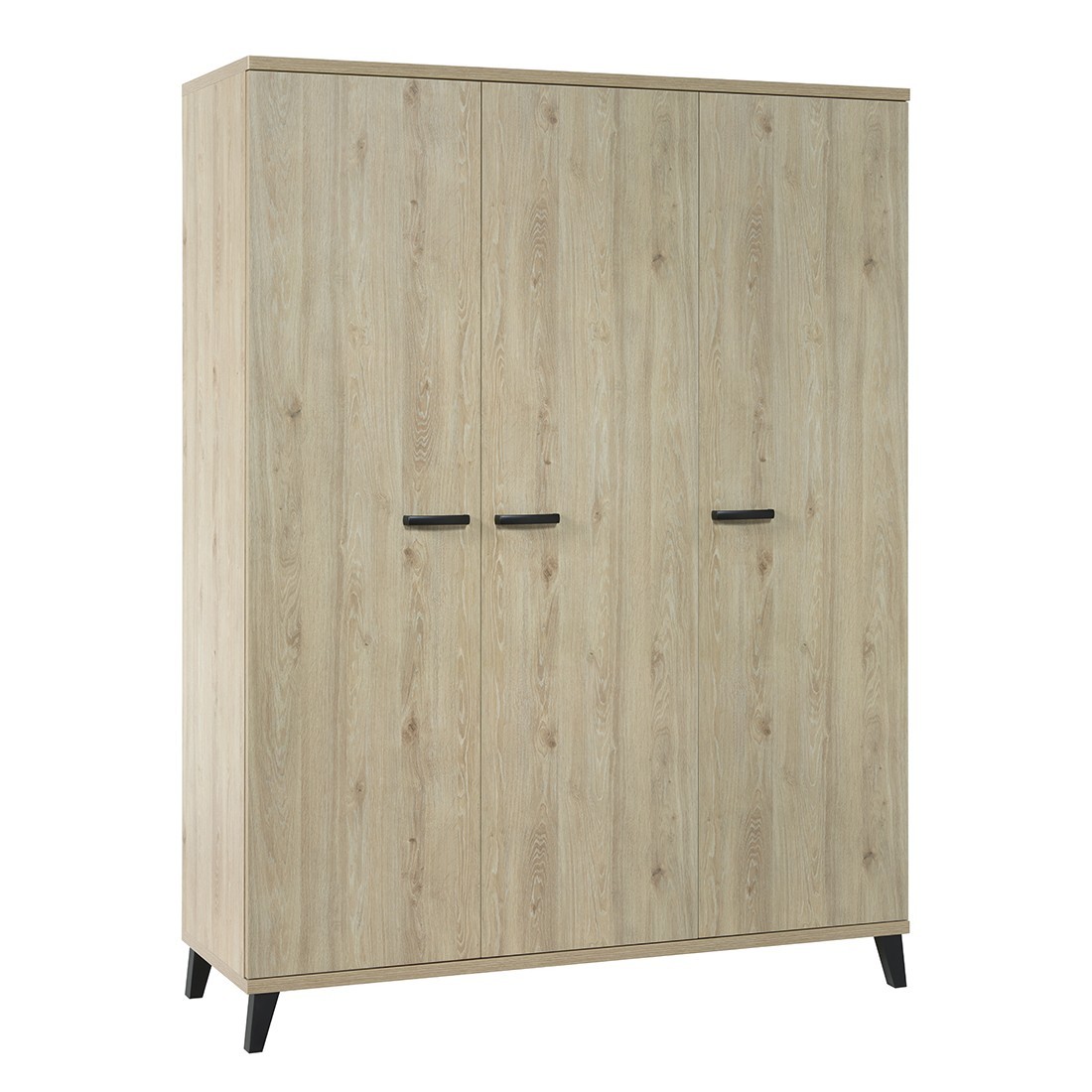 Armoire robuste pour chambre d'enfant 3 portes collection DANAÉ coloris chêne clair.