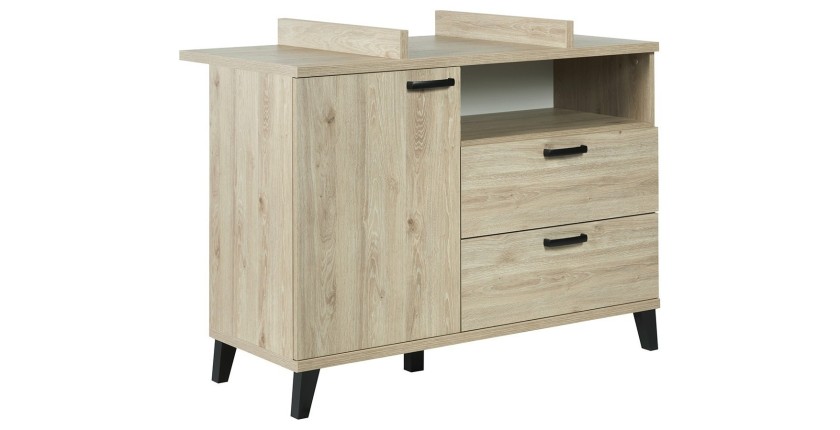Chambre bébé ou enfant DANAÉ, lit 60x120 évolutif en 90x200, armoire, commode à langer et chevet