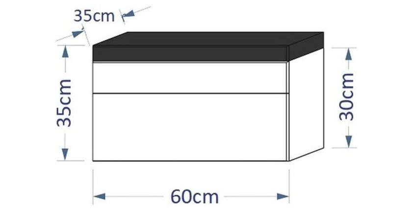 Ensemble meubles de salle de bain collection RAVEN, coloris blanc mat et brillant, avec vasque 60cm et deux colonnes