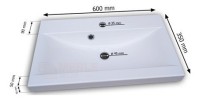 Ensemble meubles de salle de bain collection RAVEN, coloris blanc mat et brillant, avec vasque 60cm et deux colonnes