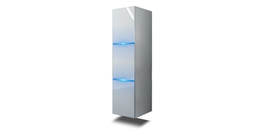 Ensemble meubles de salle de bain collection RAVEN, coloris blanc mat et brillant, avec vasque 60cm et deux colonnes