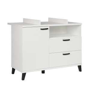 Commode bébé robuste avec table à langer intégrée coloris blanc collection DANAÉ.