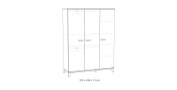 Armoire robuste pour chambre d'enfant 3 portes collection DANAÉ coloris blanc.