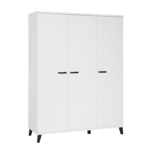 Armoire robuste pour chambre d'enfant 3 portes collection DANAÉ coloris blanc.