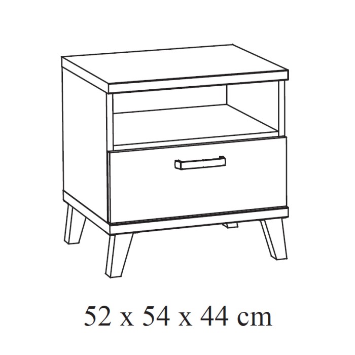 Baby- of kinderkamer DANAÉ, wit van kleur, bed 60x120 omvormbaar tot 90x200, kledingkast, commode met verschoonruimte en nachtka