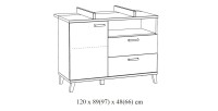 Chambre bébé ou enfant DANAÉ, coloris blanc, lit 60x120 évolutif en 90x200, armoire, commode à langer et chevet