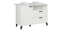 Chambre bébé ou enfant DANAÉ, coloris blanc, lit 60x120 évolutif en 90x200, armoire, commode à langer et chevet