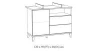 Commode bébé robuste avec table à langer intégrée coloris chêne River OAK collection LOUISE.