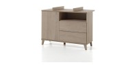 Commode bébé robuste avec table à langer intégrée coloris chêne River OAK collection LOUISE.