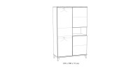 Armoire robuste pour chambre d'enfant 3 portes collection LOUISE coloris chêne River Oak.