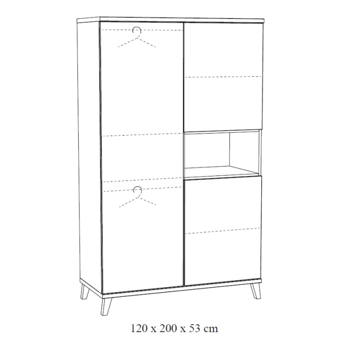 Armoire enfant 3 portes LOUISE – Chêne clair River Oak – Style bois chaleureux
