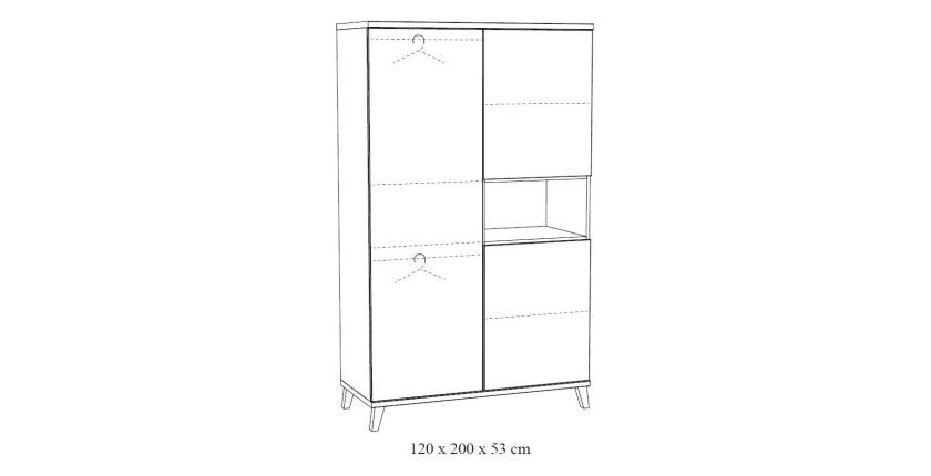 Armoire robuste pour chambre d'enfant 3 portes collection LOUISE coloris chêne River Oak.