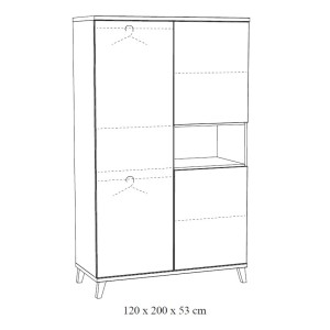 Armoire robuste pour chambre d'enfant 3 portes collection LOUISE coloris chêne River Oak.