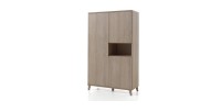 Armoire robuste pour chambre d'enfant 3 portes collection LOUISE coloris chêne River Oak.