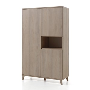 Armoire robuste pour chambre d'enfant 3 portes collection LOUISE coloris chêne River Oak.
