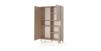 Armoire robuste pour chambre d'enfant 3 portes collection LOUISE coloris chêne River Oak.
