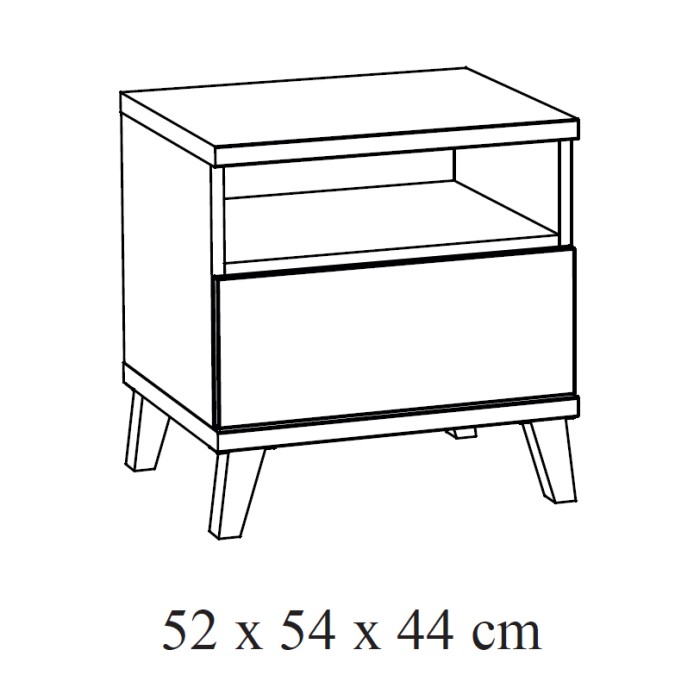 Bijzettafel LOUISE – 1 lade + 1 vak – Eiken River Oak