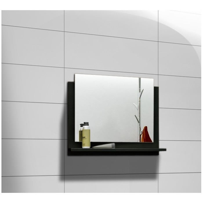 Ensemble meubles de salle de bain collection BIRD, coloris noir mat et brillant avec une colonne