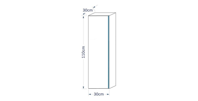 Ensemble meubles de salle de bain collection BIRD, coloris blanc mat et brillant avec une colonne et vasque 80cm