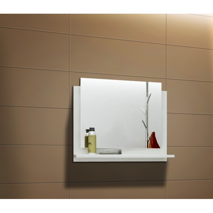 Ensemble meubles de salle de bain collection BIRD, coloris blanc mat et brillant avec une colonne et vasque 80cm