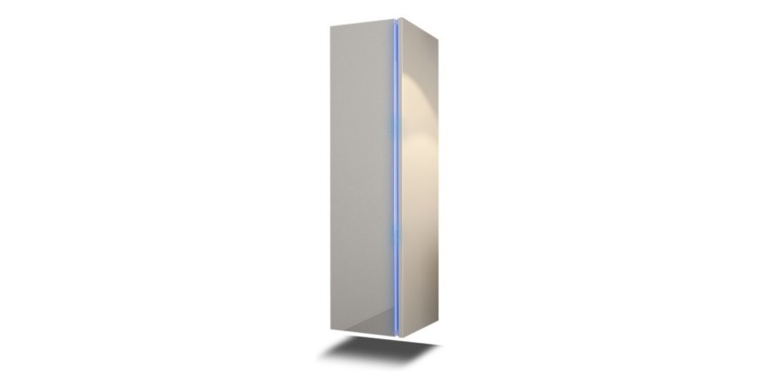 Ensemble meubles de salle de bain collection BIRD, coloris blanc mat et brillant avec deux colonnes et vasque 80cm