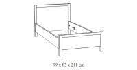 Lit enfant robuste 90x200 collection MATHEO - Coloris gris effet bois