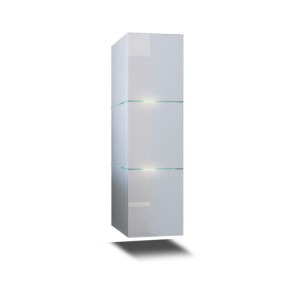 Ensemble meubles de salle de bain collection OWL, coloris blanc mat et brillant avec une colonne et vasque 60cm