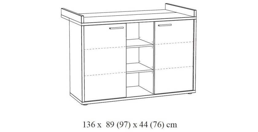 Chambre bébé ou enfant MATHEO, lit 60x120 évolutif en 90x200, armoire, commode à langer et chevet